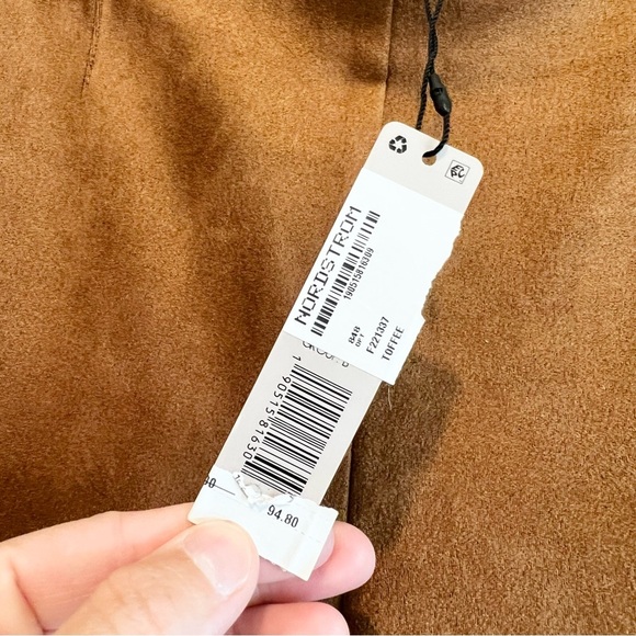 NIC+ZOE Faux Suede Ankle Pants Size 10 Toffee Slim Fit Boho Career NWT - Picture 6 of 13